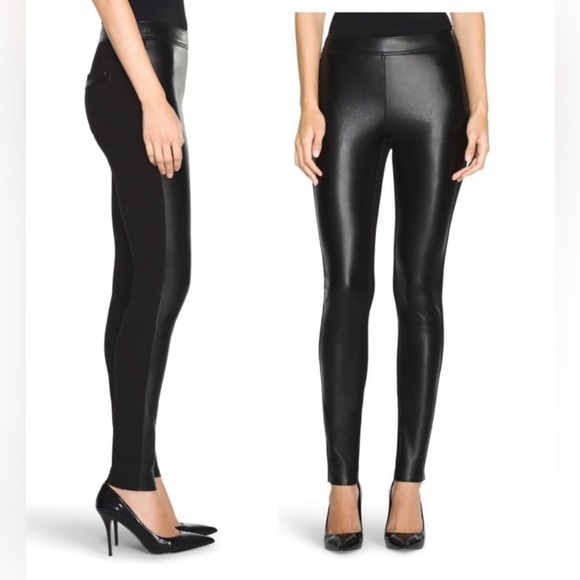 WHBM Faux Leather Leggings With Ponte Back & Leather Front - Picture 4 of 4